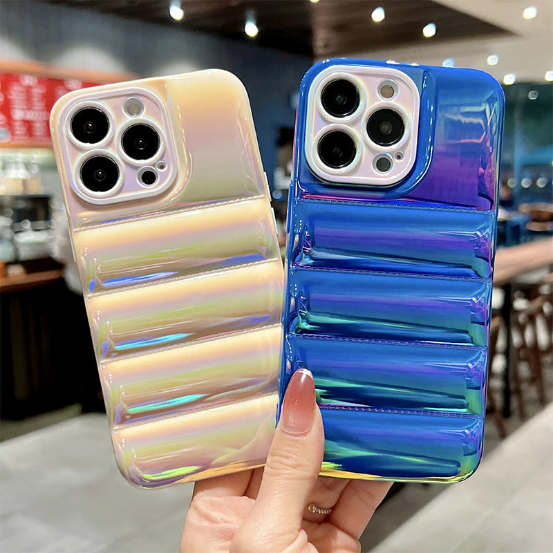 For iPhone 13 Pro Max 6.7 inch Down Jacket Design TPU Case Laser Electroplating Shockproof Phone Cover For iPhone 13 Pro Max 6.7 inch Down Jacket Design TPU Case Laser Electroplating Shockproof Phone Cover